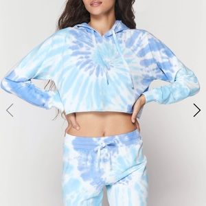 NWT Spiritual Gangster Tie Dye Luna Crop Hoodie - M - Aruba Tie Dye